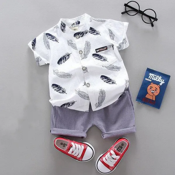 White-Grey_Cotton_Blend_Text_Print_Casual_Shirt_Shorts_For_Baby_Boys_&_Girls