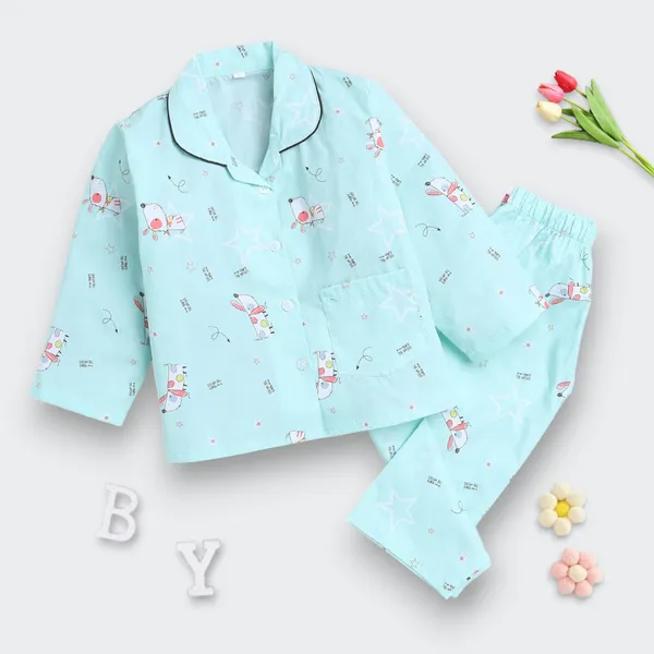 Blue_Nylon_Striped_Printed_Top_&_Pyjama_Set_For_Baby_Girls