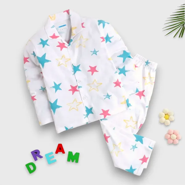 Multicolor_Nylon_Striped_Printed_Top_&_Pyjama_Set_For_Baby_Girls