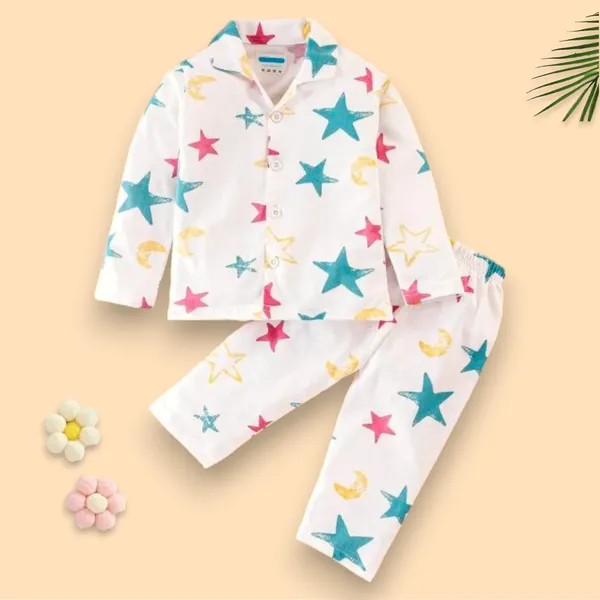 Multicolor_Nylon_Striped_Printed_Top_&_Pyjama_Set_For_Baby_Girls