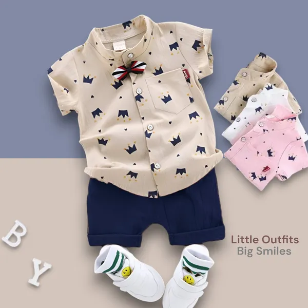 Chiku-Blue_Cotton_Blend_Text_Print_Casual_Shirt_Shorts_For_Baby_Boys_&_Girls