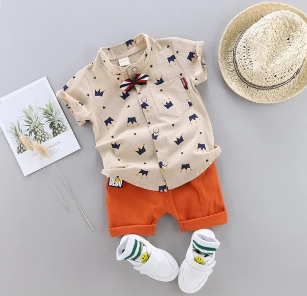 Chiku-Fanta_Cotton_Blend_Text_Print_Casual_Shirt_&_Shorts_For_Baby_Boys_&_Girls