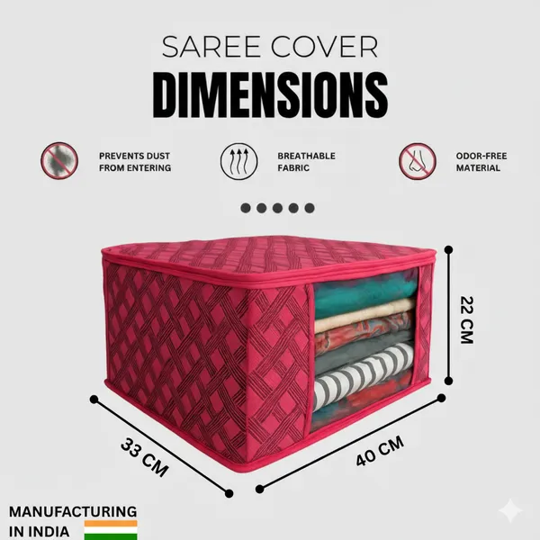 Red_Space_Saving_Storage_Box_For_Clothes_&_Home_Linen_Organizer_(Pack_Of_3)