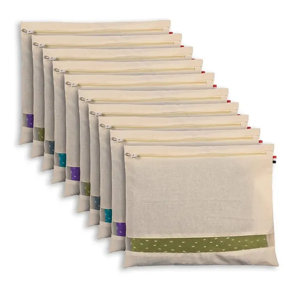 Beige_Cotton_Saree_Storage_Bags_With_Zip_Closure_|_Wardrobe_Organizer_With_Mesh_Window_(16.5_X_14.5_Inches)_(Pack_Of_10)