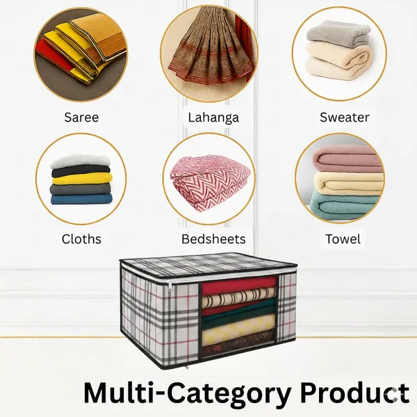 White_And_Black_Modern_Fabric_Clothes_Storage_Box_Home_&_Closet_Organizer_(Pack_Of_3)