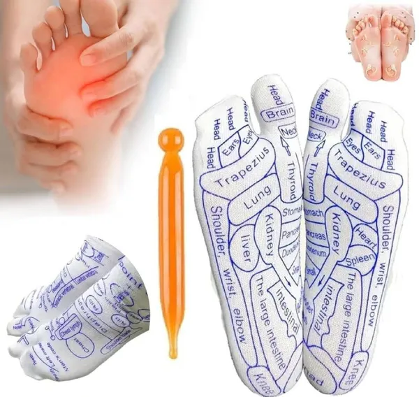 Reflexology_Socks_With_Trigger_Point_Massage_Tool,Foot_Pain_Relief_and_Acupressure_Reflexology_Foot_Massage_Socks_For_Women,Reflexology_Chart_of_Both_Sole_and_Instep_1_Pairs_(Women)