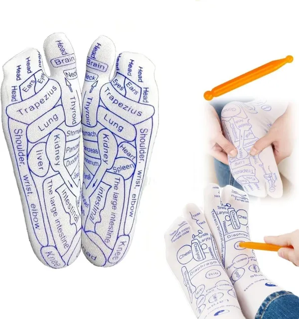 Reflexology_Socks_With_Trigger_Point_Massage_Tool,Foot_Pain_Relief_and_Acupressure_Reflexology_Foot_Massage_Socks_For_Women,Reflexology_Chart_of_Both_Sole_and_Instep_1_Pairs_(Women)