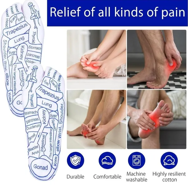 Reflexology_Socks_With_Trigger_Point_Massage_Tool,Foot_Pain_Relief_and_Acupressure_Reflexology_Foot_Massage_Socks_For_Women,Reflexology_Chart_of_Both_Sole_and_Instep_1_Pairs_(Women)