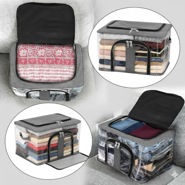Transparent_Foldable_Fabric_Clothes_Storage_Bag_With_Clear_Window_&_Double_Zipper_For_Wardrobe_Organization_(Pack_Of_4)