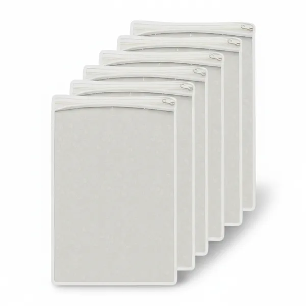 White_Fabric_Storage_Organizer_Multi_Category_With_Zip_Closure_(Pack_Of_6)