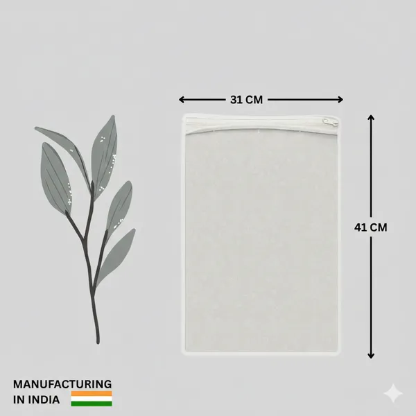 White_Fabric_Storage_Organizer_Multi_Category_With_Zip_Closure_(Pack_Of_6)