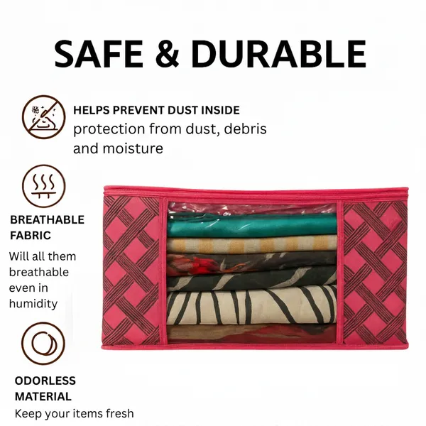 Pack_Of_12_Red_Space_Saving_Storage_Box_For_Clothes_&_Home_Linen_Organizer