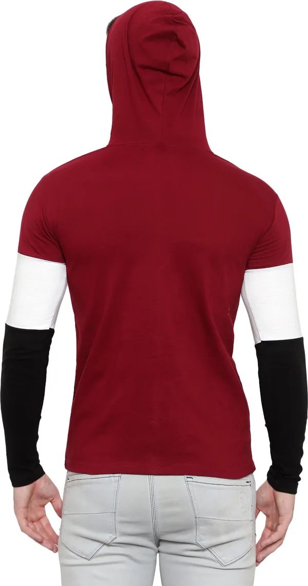 Pure_Cotton_Full_Sleeve_Colorblock_Hooded_Neck_Regular_T-Shirt_For_Men