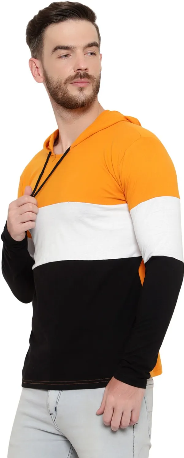 Pure_Cotton_Full_Sleeve_Colorblock_Hooded_Neck_Regular_T-Shirt_For_Men