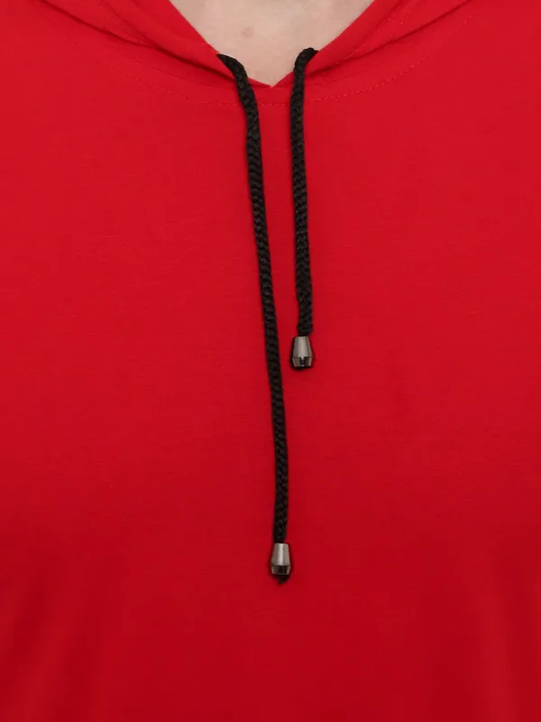 Red_Cotton_Blend_Sleeveless_Solid_Hooded_Neck_Regular_T-Shirt_For_Men
