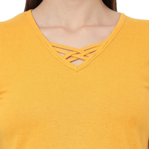 Cotton_Blend_Full_Sleeve_Solid_V_Neck_Comfort_Fit_T-Shirt_For_Women_(pack_Of_2)
