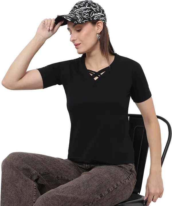 Black_Cotton_Blend_Full_Sleeve_Solid_V_Neck_Comfort_Fit_T-Shirt_For_Women_(pack_Of_2)