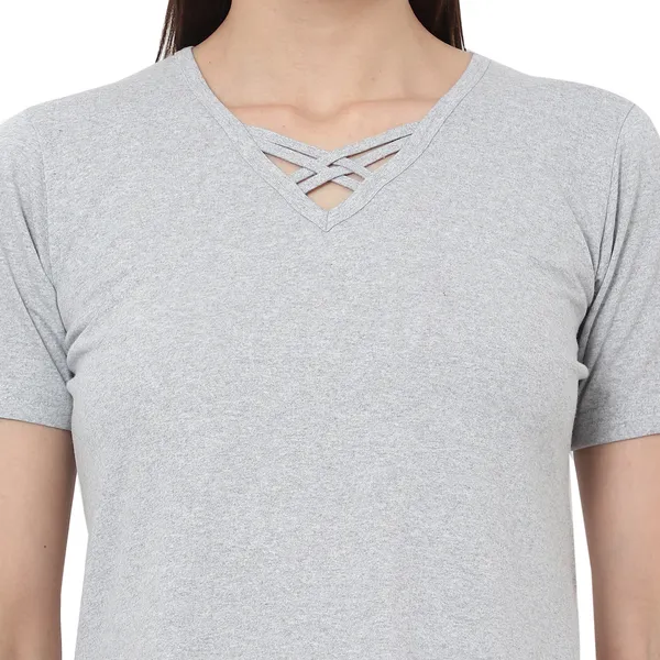 Grey_&_Black_Cotton_Blend_Full_Sleeve_Solid_V_Neck_Comfort_Fit_T-Shirt_For_Women