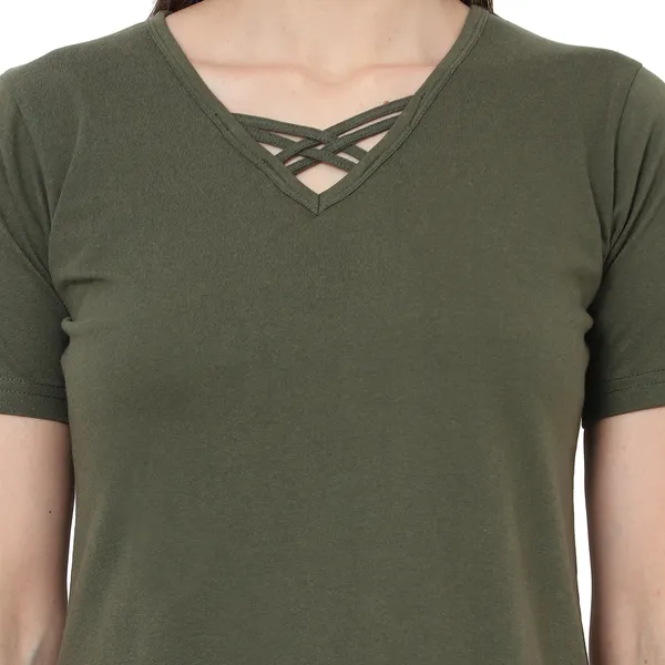 Cotton_Blend_Full_Sleeve_Solid_V_Neck_Comfort_Fit_T-Shirt_For_Women_(pack_Of_2)