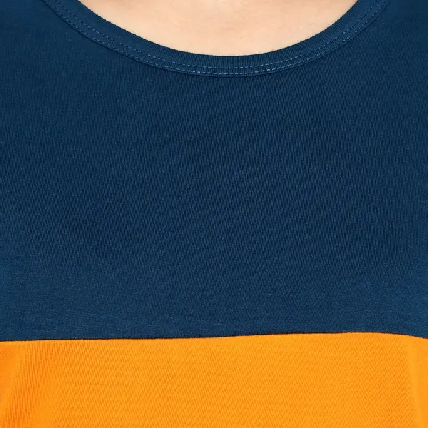 Blue_&_Yellow_Pure_Cotton_Full_Sleeve_Colorblock_Round_Neck_Regular_T-Shirt_For_Women