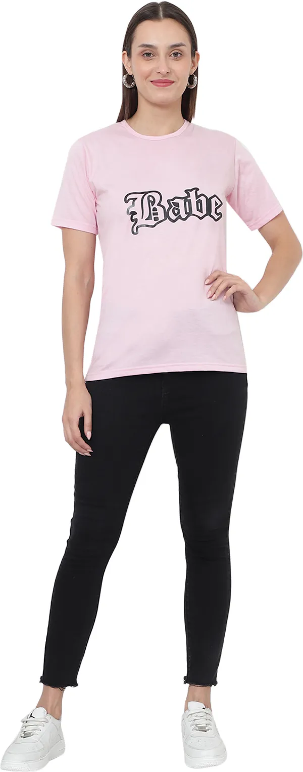 Black_&_Pink_Cotton_Blend_Half_Sleeve_Printed_Round_Neck_Regular_T-Shirt_For_Women