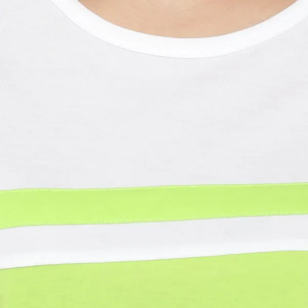 Light_Green_Pure_Cotton_Short_Sleeve_Colorblock_Round_Neck_Regular_T-Shirt_For_Women