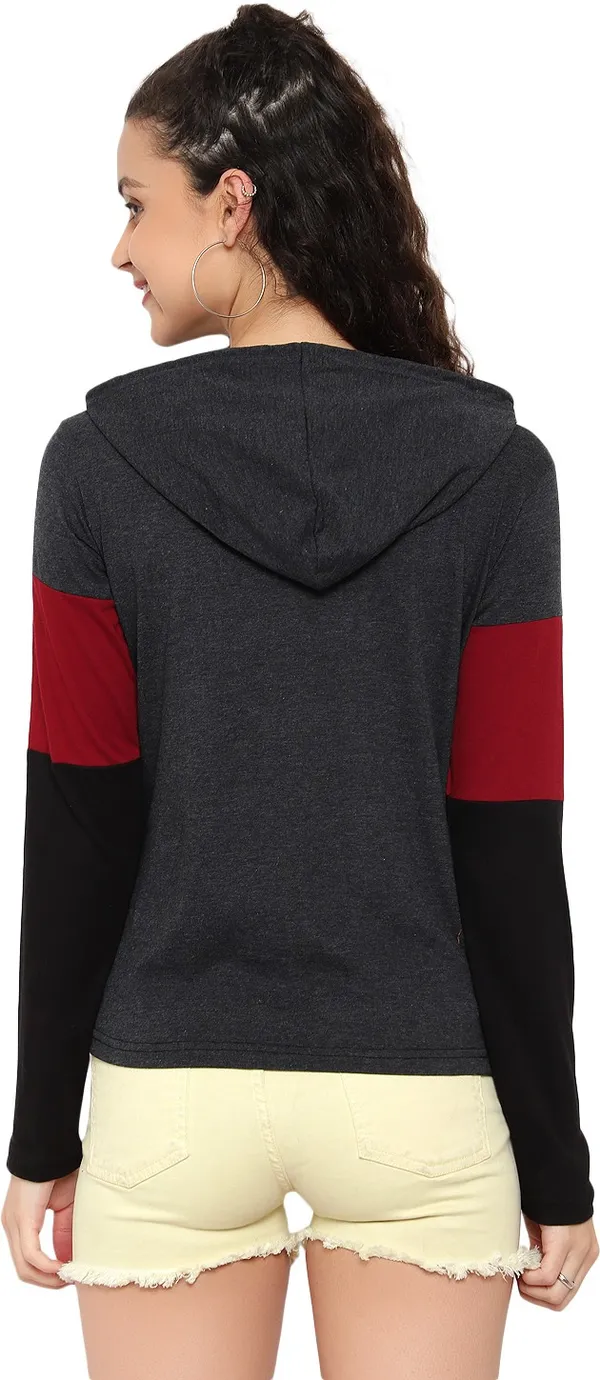 Pure_Cotton_Full_Sleeve_Colorblock_Hooded_Neck_Regular_T-Shirt_For_Women