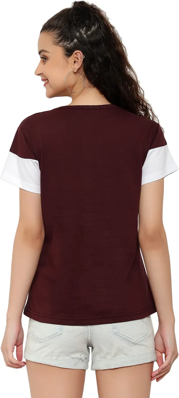 Purple_Pure_Cotton_Short_Sleeve_Colorblock_Round_Neck_Regular_T-Shirt_For_Women