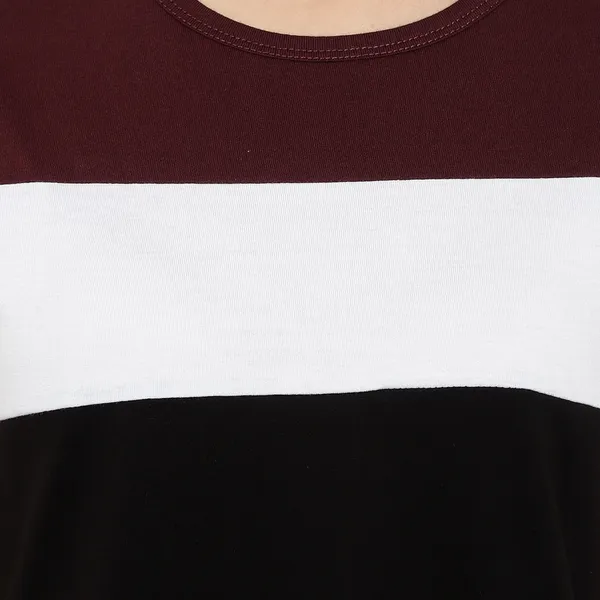 Purple_Pure_Cotton_Short_Sleeve_Colorblock_Round_Neck_Regular_T-Shirt_For_Women