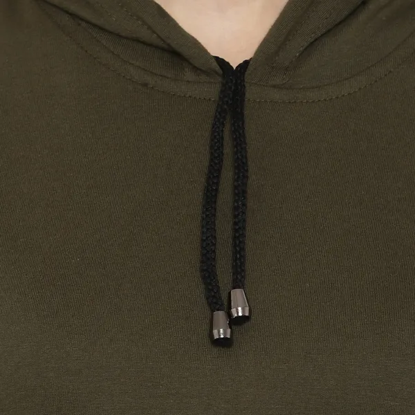 Dark_Green_Pure_Cotton_Short_Sleeve_Solid_Hooded_Neck_Regular_T-Shirt_For_Women