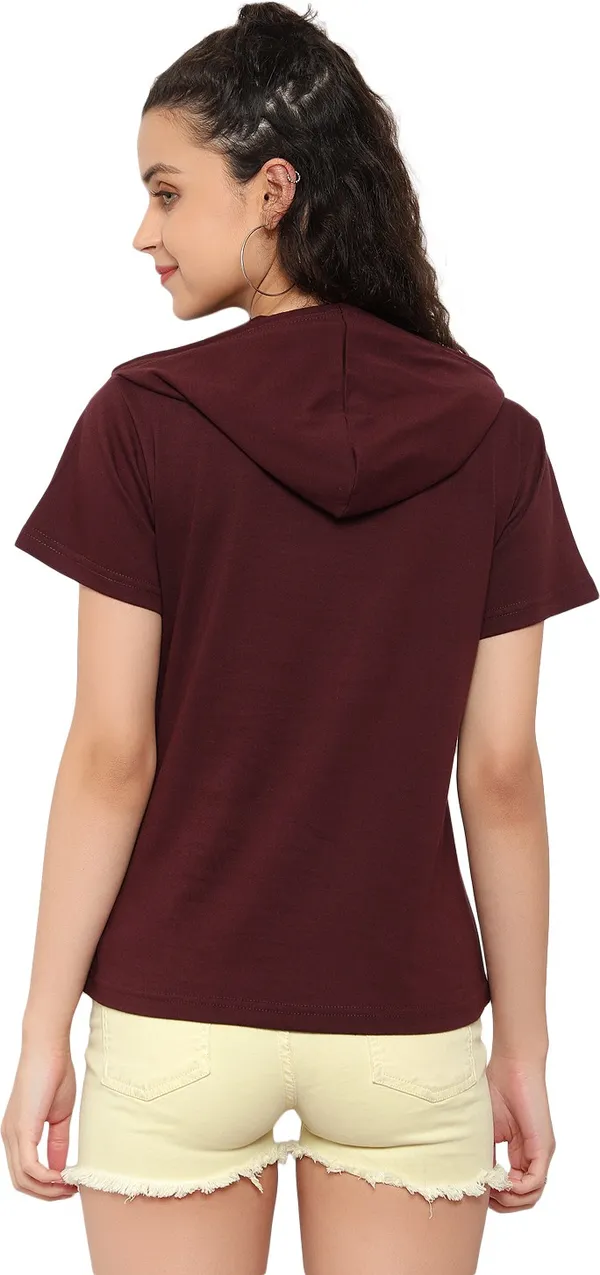 Purple_Pure_Cotton_Short_Sleeve_Solid_Hooded_Neck_Regular_T-Shirt_For_Women