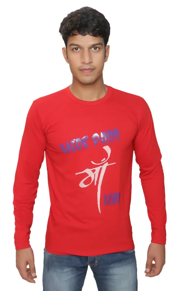 Red_Cotton_Blend_Full_Sleeve_Printed_Round_Neck_Regular_T-Shirt_For_Men