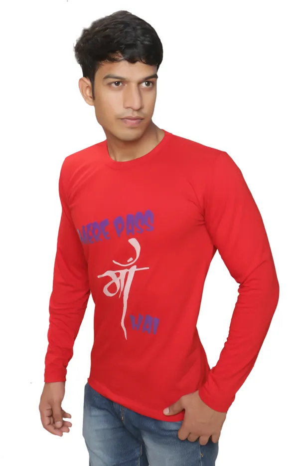 Red_Cotton_Blend_Full_Sleeve_Printed_Round_Neck_Regular_T-Shirt_For_Men