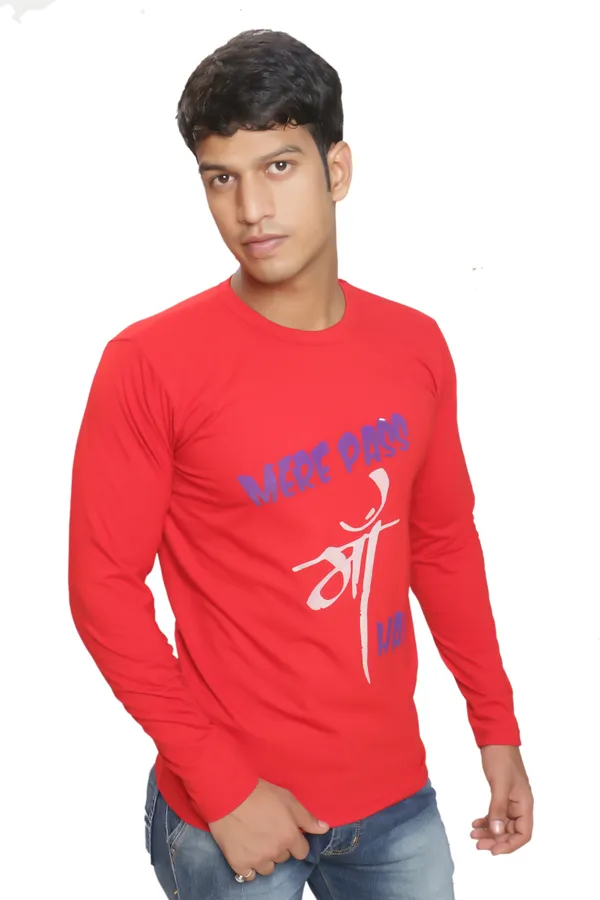 Red_Cotton_Blend_Full_Sleeve_Printed_Round_Neck_Regular_T-Shirt_For_Men