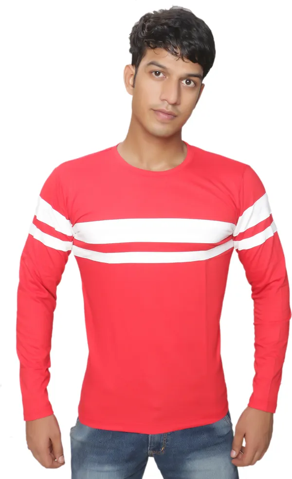 Red_Cotton_Blend_Full_Sleeve_Striped_Round_Neck_Regular_T-Shirt_For_Men