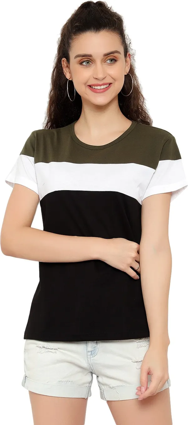 Pure_Cotton_Half_Sleeve_Colorblock_Round_Neck_Regular_T-Shirt_For_Women_(pack_Of_2)