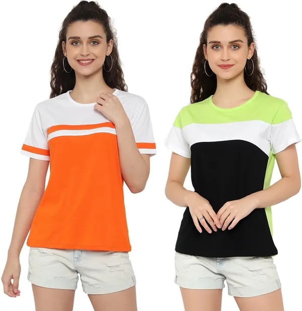 Pure_Cotton_Half_Sleeve_Colorblock_Round_Neck_Regular_T-Shirt_For_Women_(pack_Of_2)