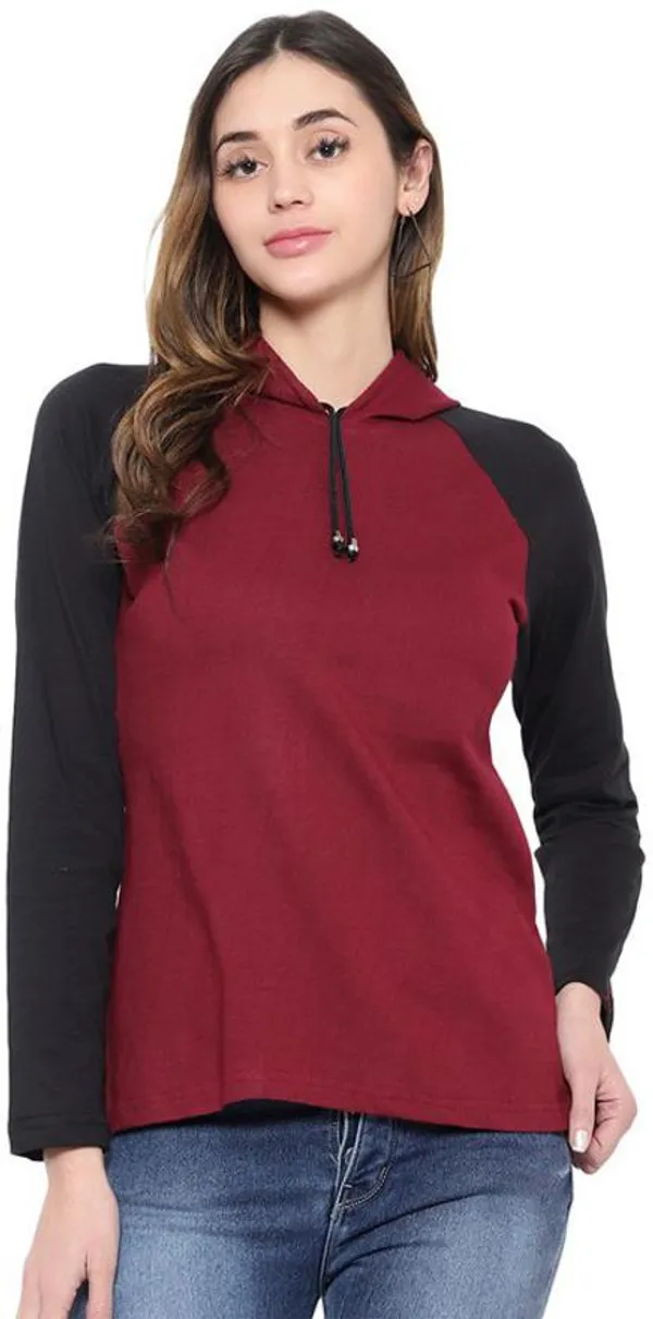 Maroon_&_Black_Pure_Cotton_Full_Sleeve_Hooded_Neck_Color_Block_Sweatshirt_For_Women