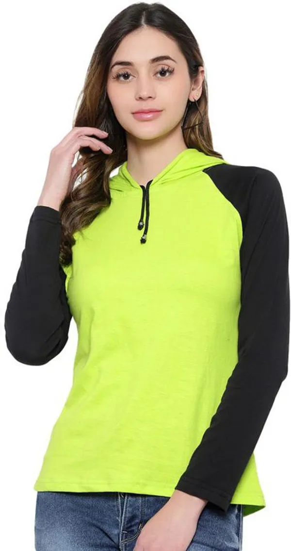 Light_Green_&_Black_Pure_Cotton_Full_Sleeve_Hooded_Neck_Color_Block_Sweatshirt_For_Women