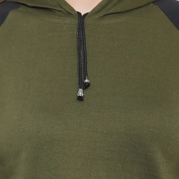 Dark_Green_&_Black_Pure_Cotton_Full_Sleeve_Hooded_Neck_Color_Block_Sweatshirt_For_Women