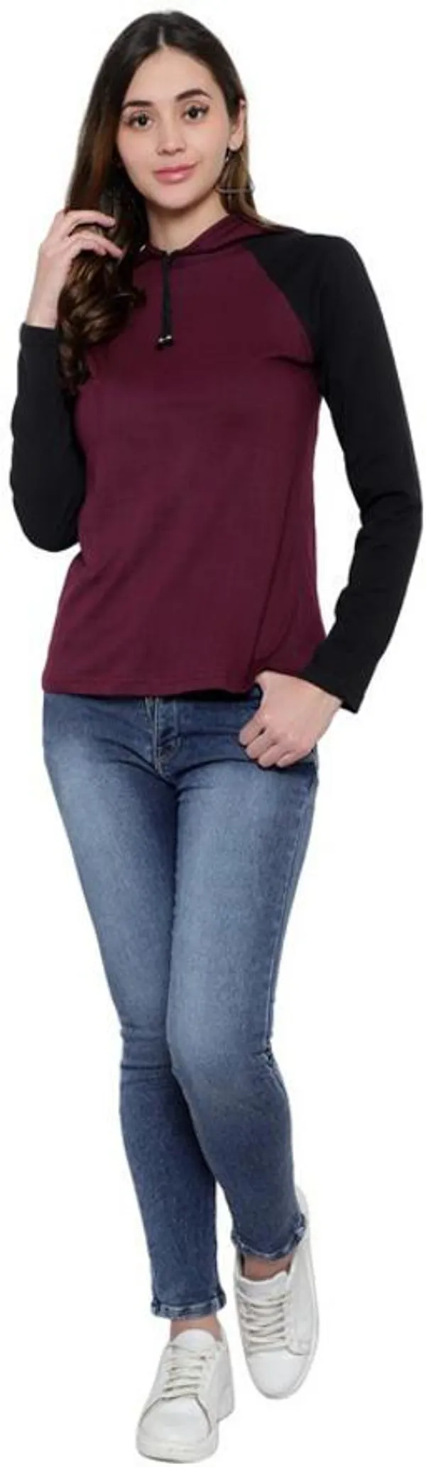 Purple_&_Black_Pure_Cotton_Full_Sleeve_Hooded_Neck_Color_Block_Sweatshirt_For_Women