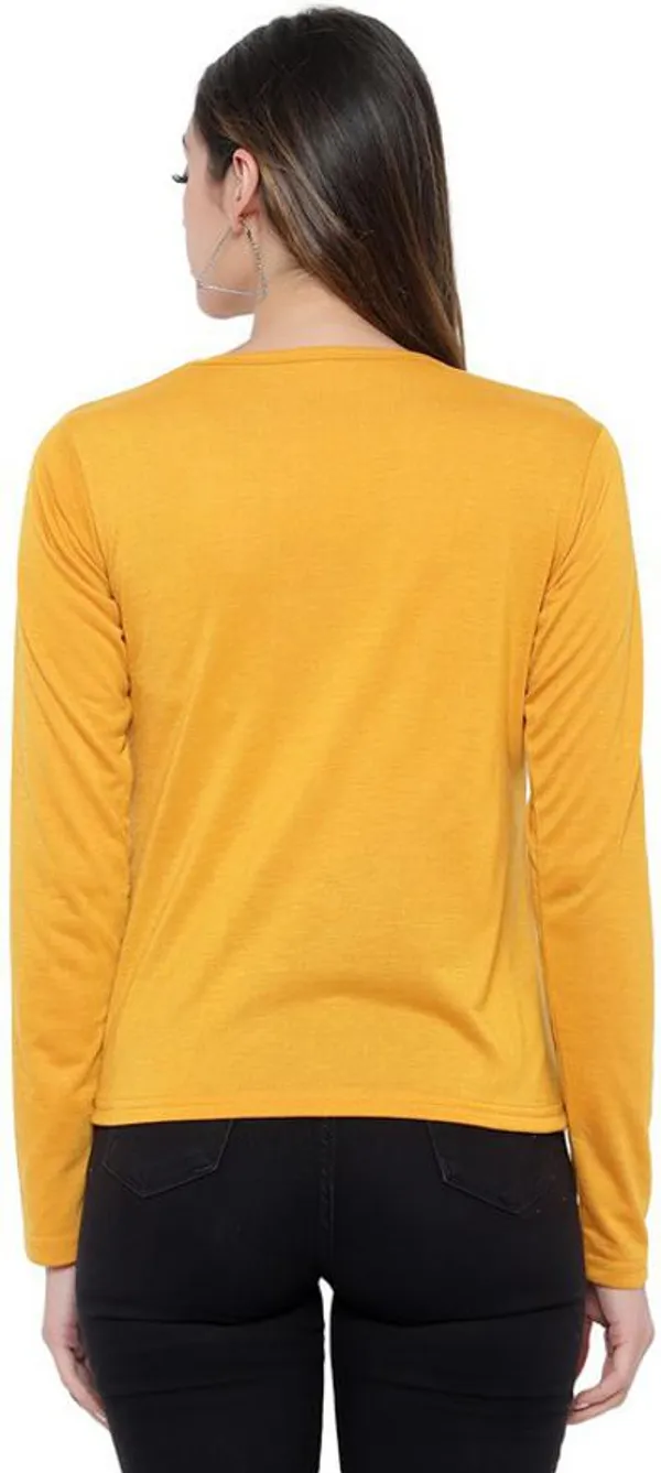 Yellow_Cotton_Blend_Full_Sleeve_Solid_V_Neck_Regular_T-Shirt_For_Women