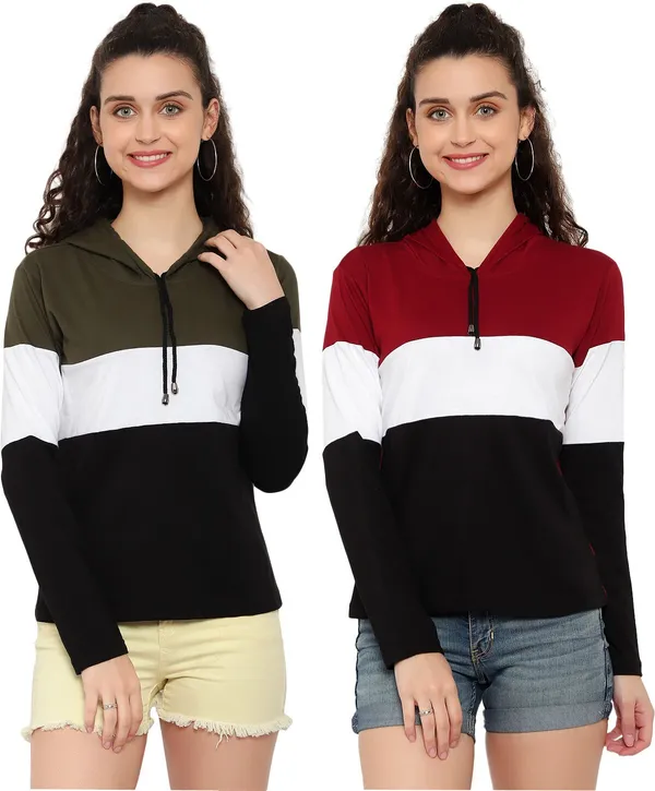Pure_Cotton_Full_Sleeve_Colorblock_Hooded_Neck_Regular_T-Shirt_For_Women_(pack_Of_2)
