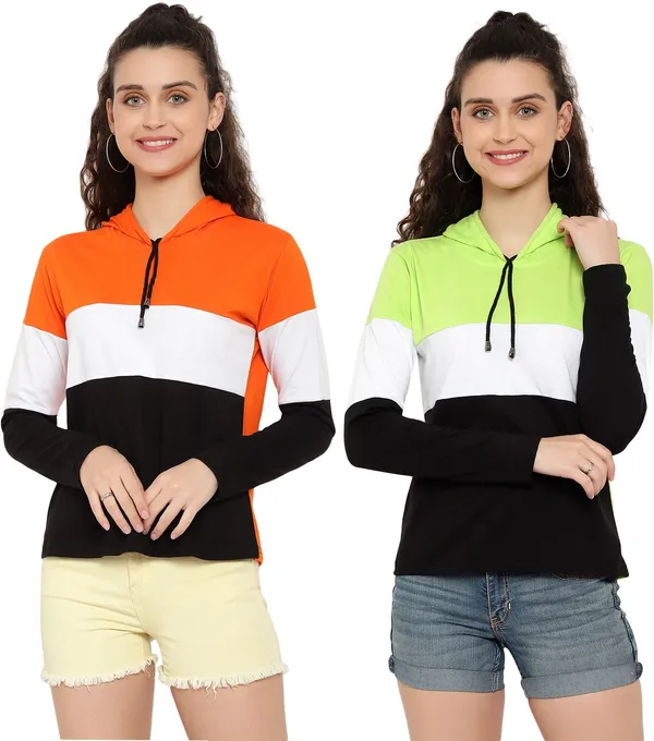 Pure_Cotton_Full_Sleeve_Striped_Hooded_Neck_Regular_T-Shirt_For_Women_(pack_Of_2)