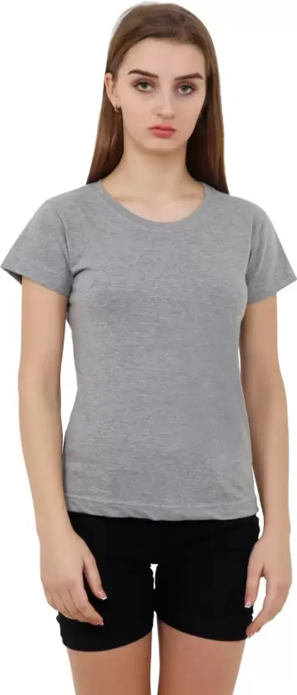 Black_Pure_Cotton_Short_Sleeve_Solid_Round_Neck_Regular_T-Shirt_For_Women