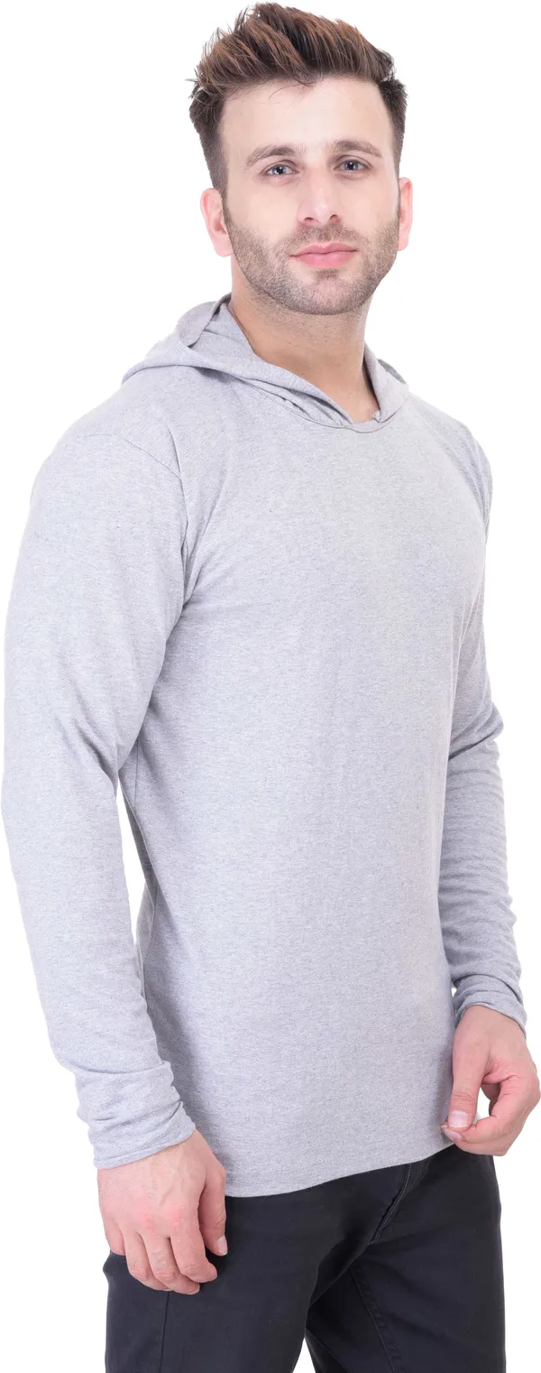 Grey_Cotton_Blend_Full_Sleeve_Solid_Hooded_Neck_Regular_T-Shirt_For_Men