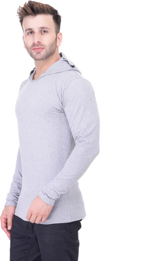 Grey_Cotton_Blend_Full_Sleeve_Solid_Hooded_Neck_Regular_T-Shirt_For_Men