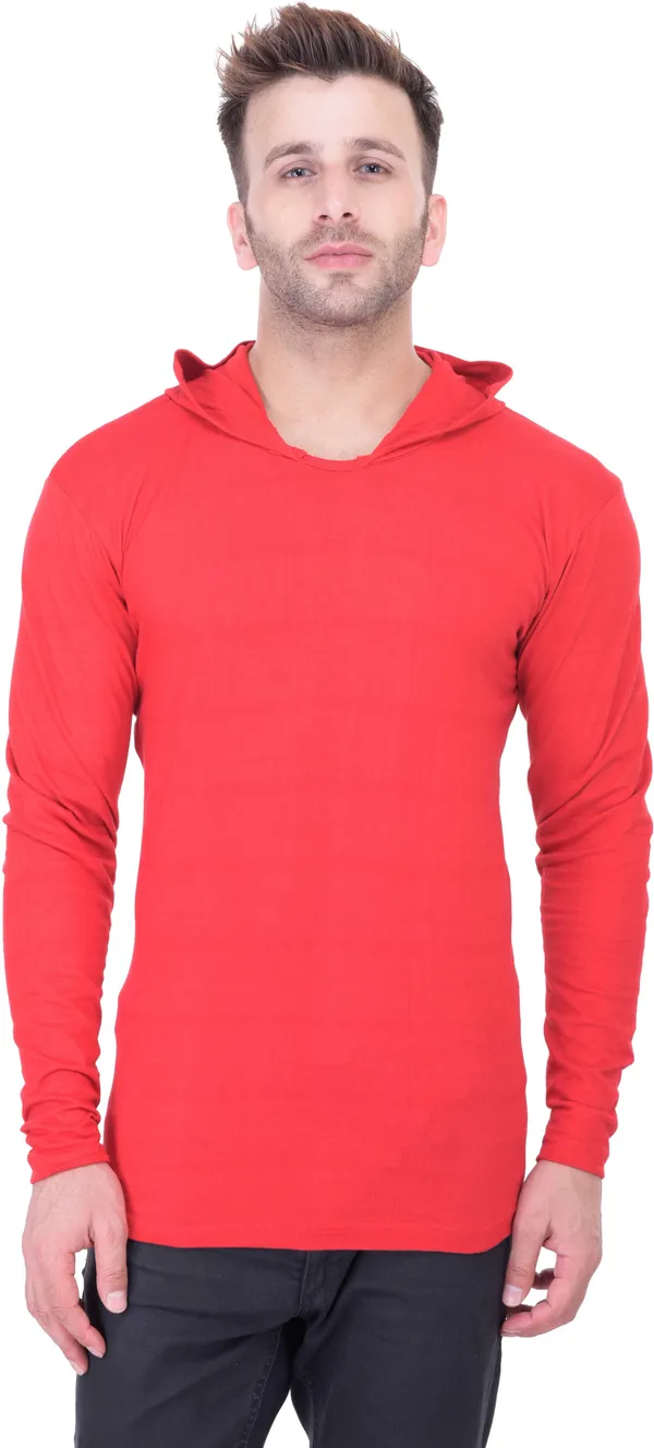 Red_Cotton_Blend_Full_Sleeve_Solid_Hooded_Neck_Regular_T-Shirt_For_Men