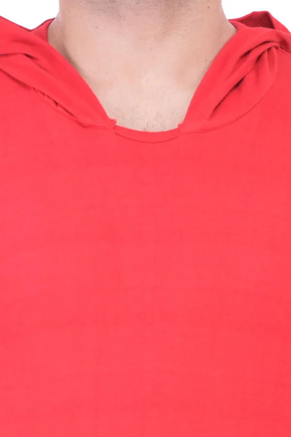 Red_Cotton_Blend_Half_Sleeve_Solid_Hooded_Neck_Regular_T-Shirt_For_Men