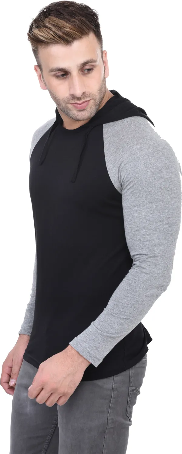 Black_Cotton_Blend_Full_Sleeve_Colorblock_Hooded_Neck_Regular_T-Shirt_For_Men